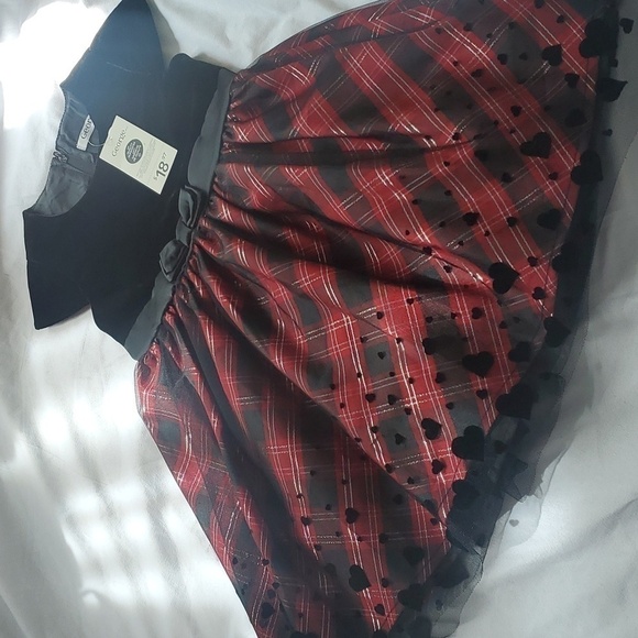 NWT George Toddler Girls Flocked Mesh and Plaid Skirt Dress - Picture 4 of 10